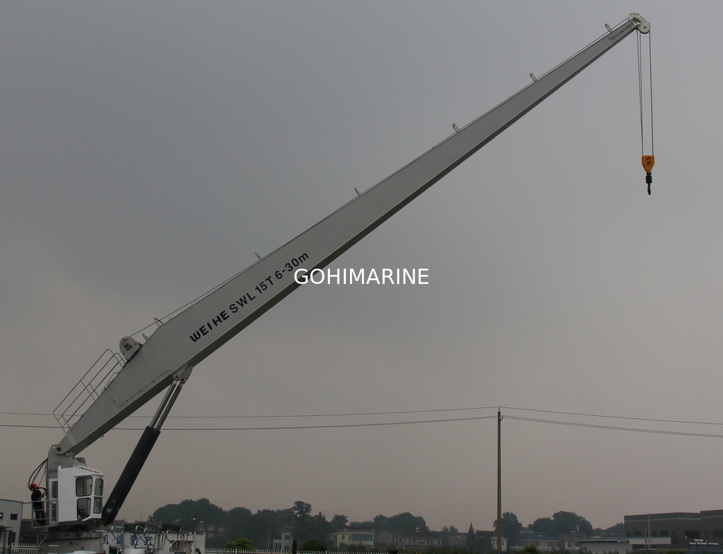 IACS Approved 1T-50T Marine Electric Hydraulic Stiff Boom Crane